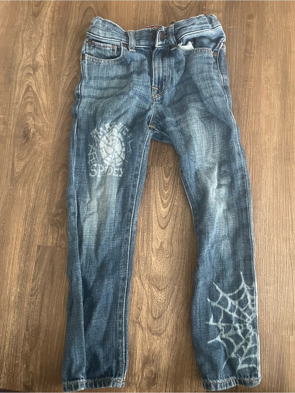 Junk Food Marvel kids Jeans with Spider Web Detail size 5